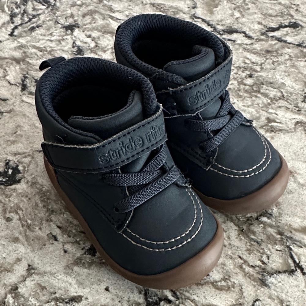 Stride Rite Navy and Brown Toddler Walker Shoes